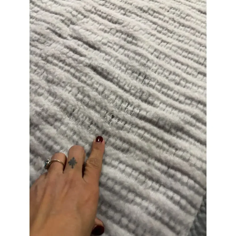 Stewart House Collection by Fieldcrest Twin Blanket Gray Textured Made USA 64x86